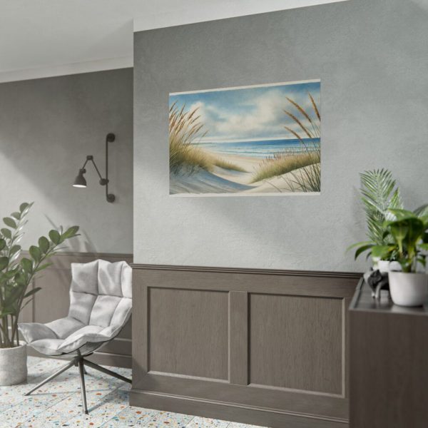 92408-534.jpg Beach Scene With Gentle Sand Dunes Poster