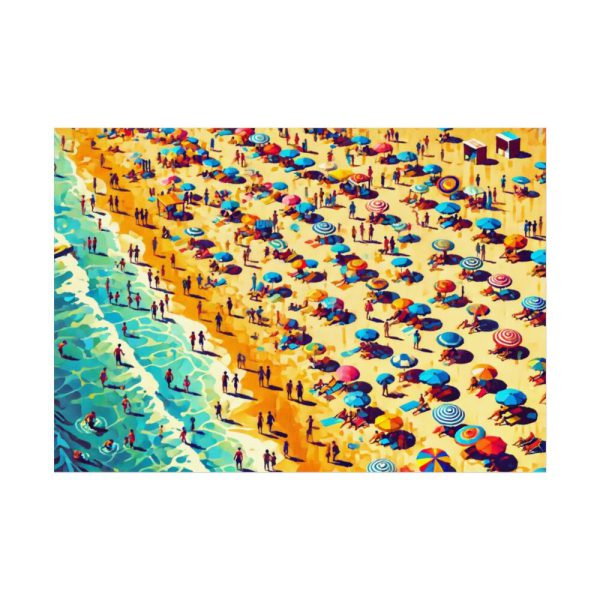 Aerial View of Vibrant Beach Scene Poster