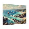 Peaceful Atmosphere With Rocky Coastline Poster