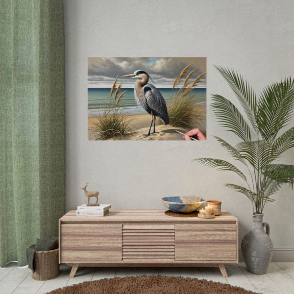 92408-553.jpg Heron on Sandy Beach Poster