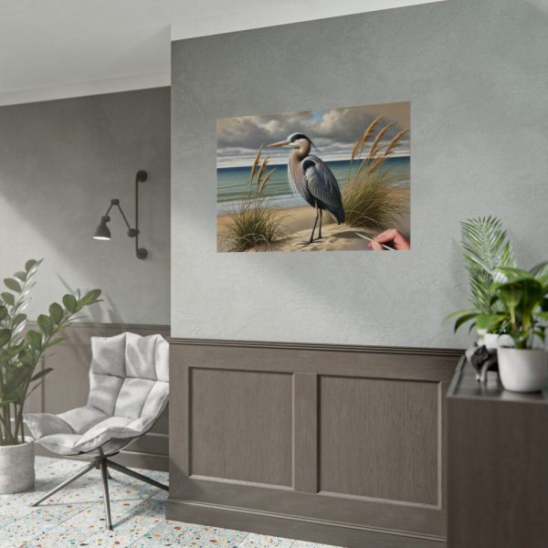 92408-554.jpg Heron on Sandy Beach Poster