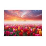 Tulip Field In The Morning Poster