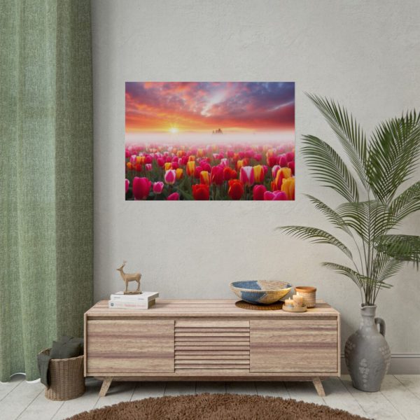 Tulip Field In The Morning Poster