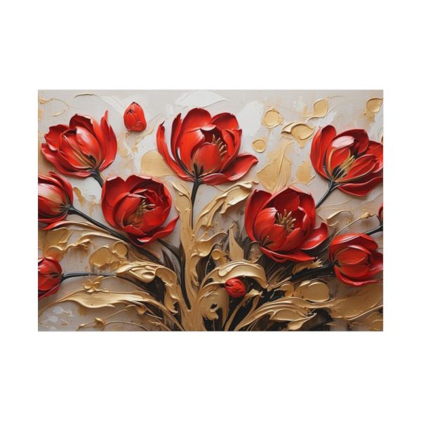 92408-635.jpg Red-Gold Abstract Tulips Poster