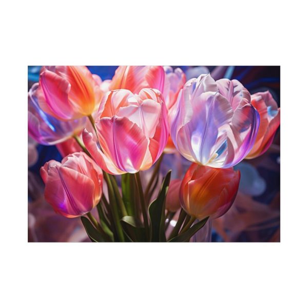 Beautiful Pink Tulips Flowers Poster