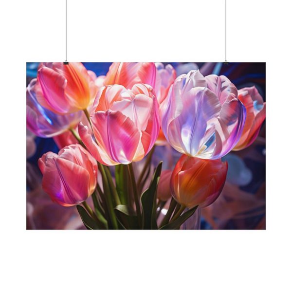 Beautiful Pink Tulips Flowers Poster