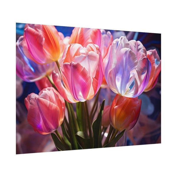 Beautiful Pink Tulips Flowers Poster