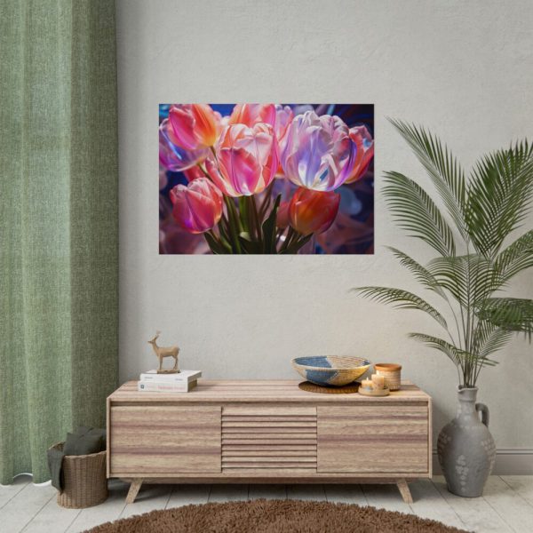 Beautiful Pink Tulips Flowers Poster