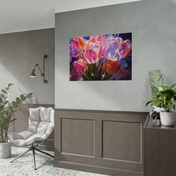 Beautiful Pink Tulips Flowers Poster
