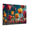 Tulips Under Sky Night Poster
