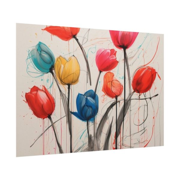 Colorful Abstract Tulips Art Poster