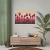 92408-693.jpg Pink Tulips Row At Sunset Poster