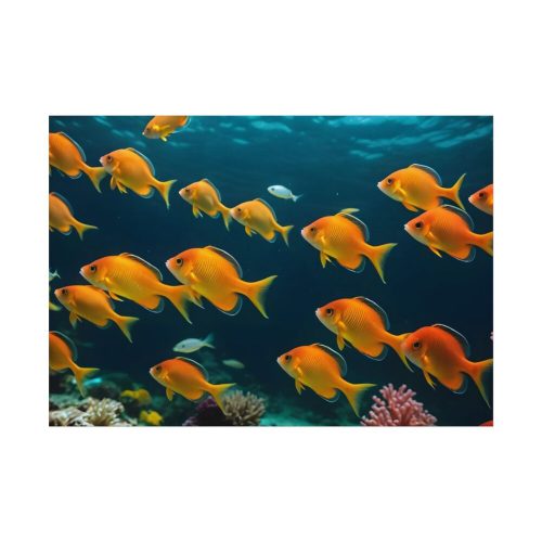 Tropical Fish Swarm Aquarium Poster