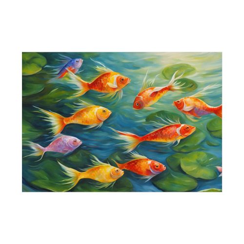 92408-720.jpg Colorful Fish In Lily Pond Poster