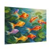 92408-722.jpg Colorful Fish In Lily Pond Poster