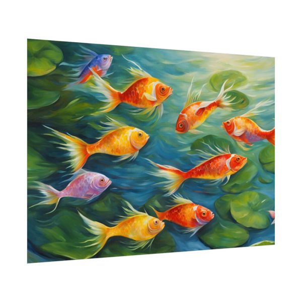 92408-722.jpg Colorful Fish In Lily Pond Poster
