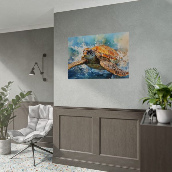 Sea Turtle Watercolor Poster