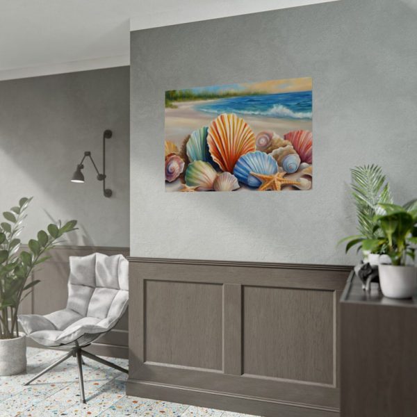 Seashells On Sandy Beach Poster