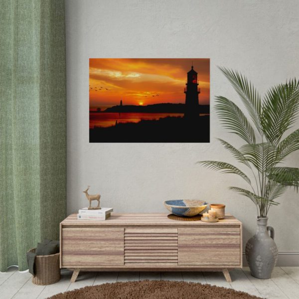 92408-78.jpg Sunset Ocean Lighthouse Silhouette Poster