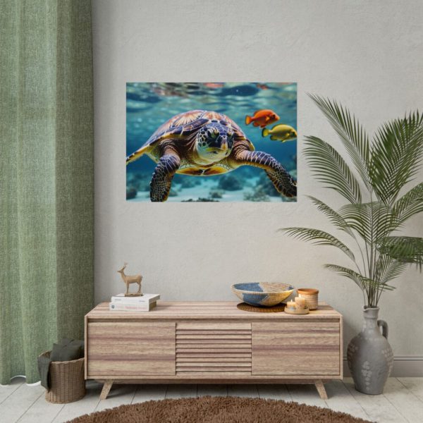Swimming Sea Turtle Poster