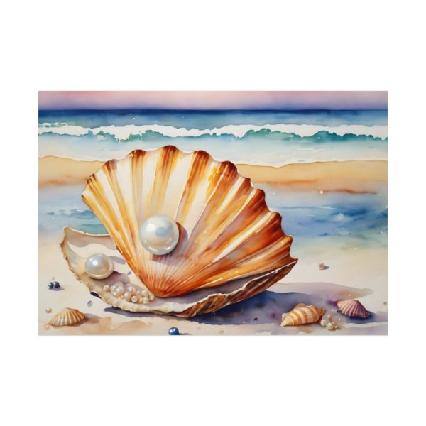Shells Pearls Beach Art Poster