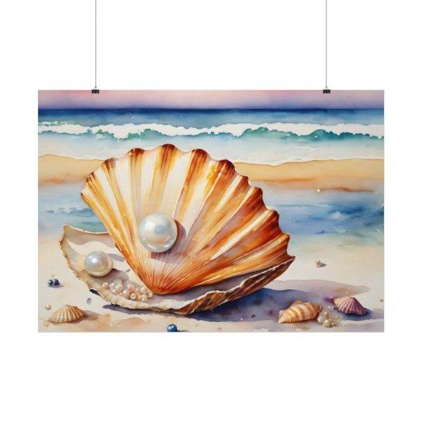 Shells Pearls Beach Art Poster