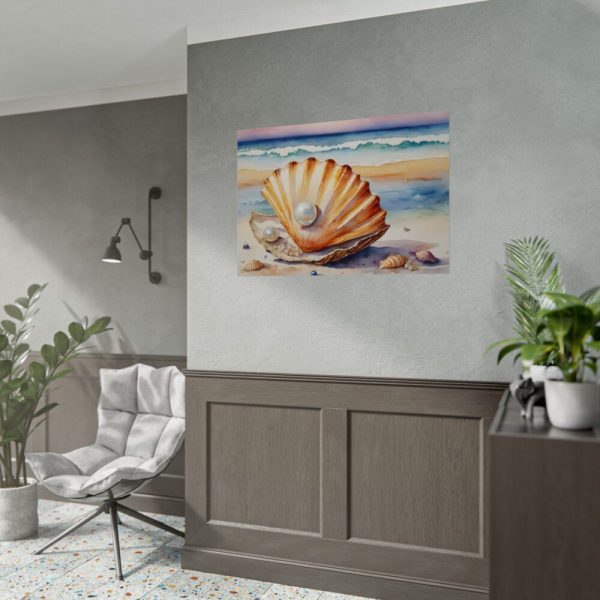 Shells Pearls Beach Art Poster