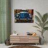 92408-83.jpg Front of a Rusty, Vintage, Blue Volkswagen Beetle Poster