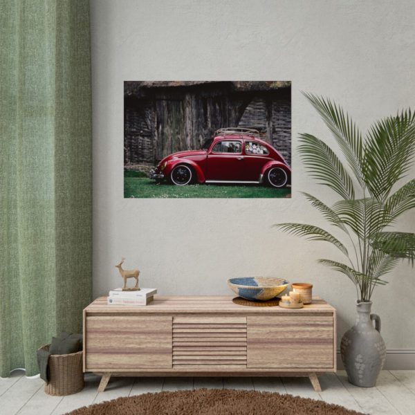 92408-88.jpg Red Old Beetle Car Poster