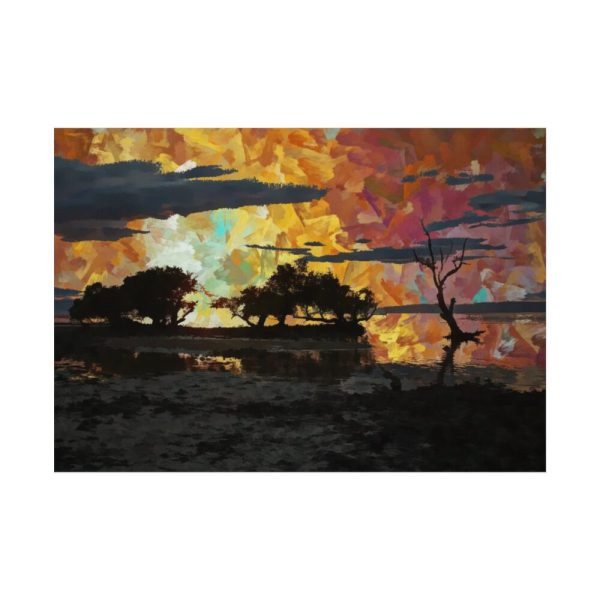 Landcape Sunset in Summer Poster