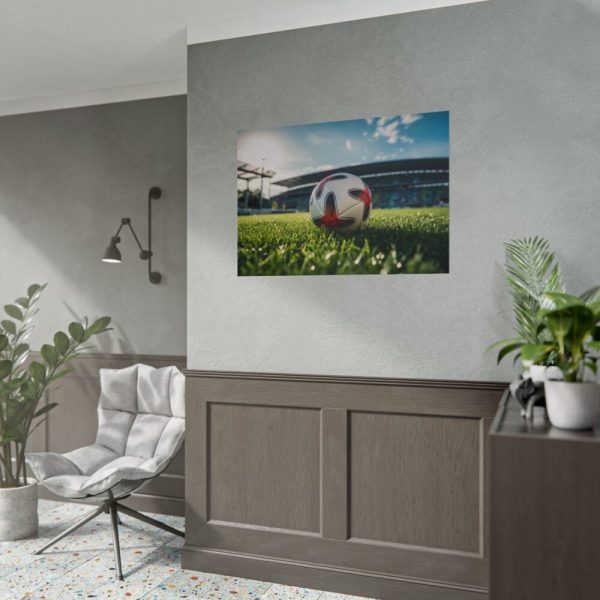 Soccer Ball On The Field Poster