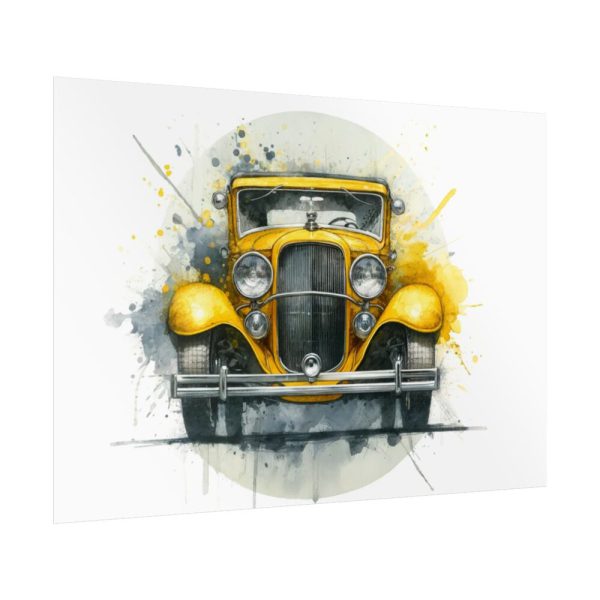 92409-252.jpg Vintage Yellow Car Poster