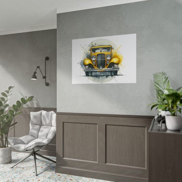 92409-254.jpg Vintage Yellow Car Poster