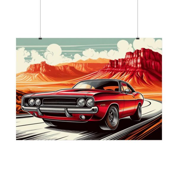 Classic Red Muscle Car Poster