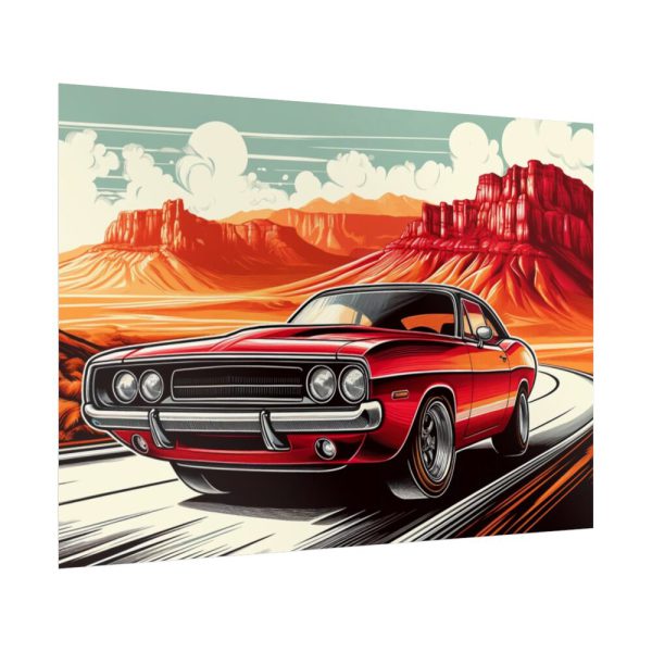 Classic Red Muscle Car Poster