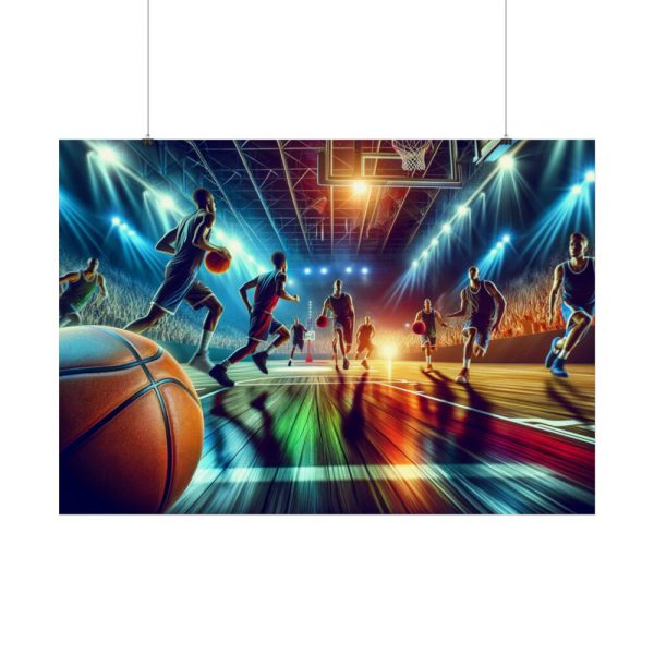 92409-306.jpg Basketball Court Scene With Players in Action Poster