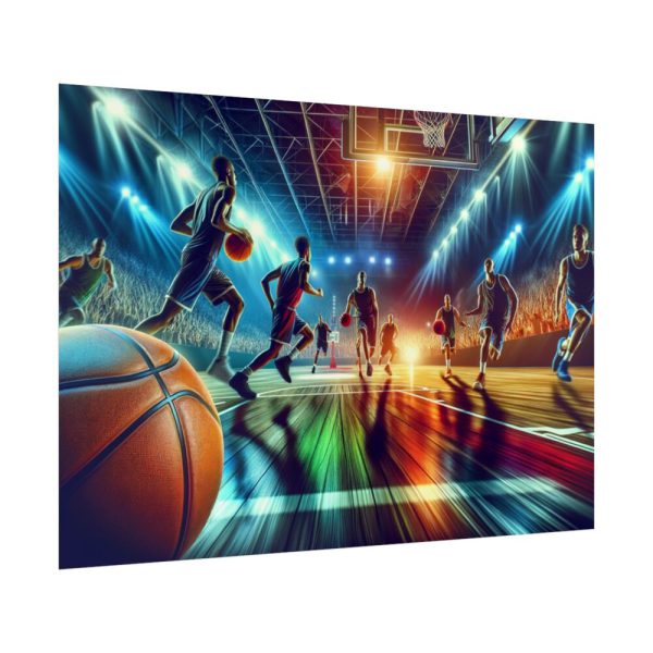 92409-307.jpg Basketball Court Scene With Players in Action Poster