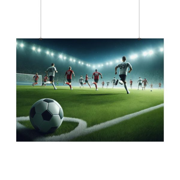 92409-321.jpg Soccer Game with Players in Action Poster