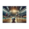 92409-345.jpg Volleyball Game with Players Poster