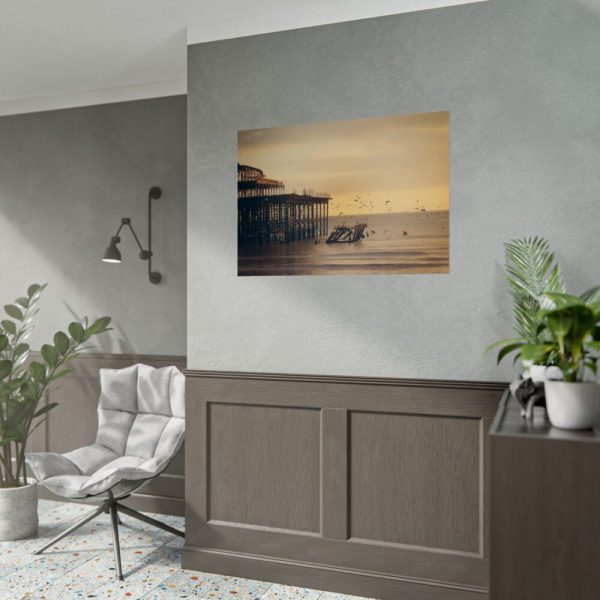 Pier Seagull Ocean Poster