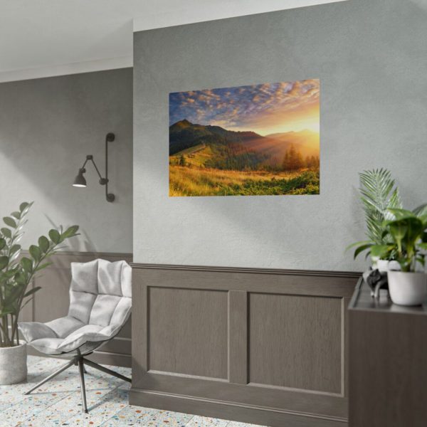 Beautiful Mountain Glow in Sunset Poster