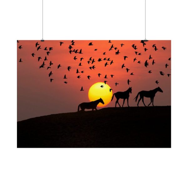 92409-46.jpg Horse Silhouette During Sunset Poster