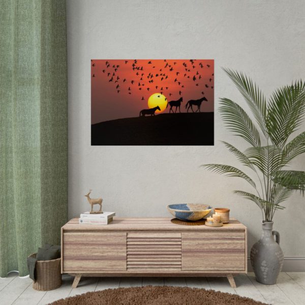 92409-48.jpg Horse Silhouette During Sunset Poster