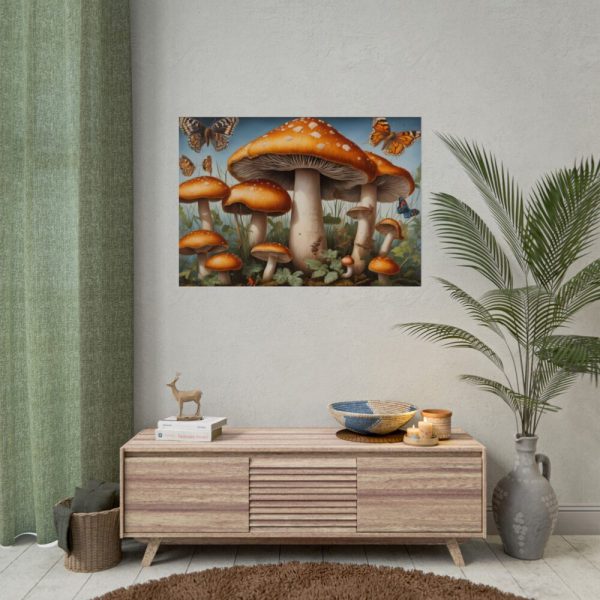 92409-503.jpg Mushrooms Butterfly Forest Art Poster