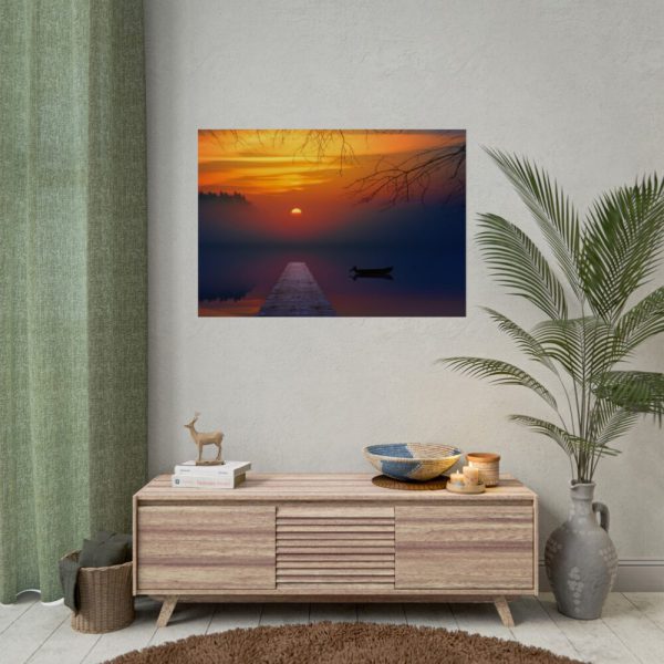 Brown Boat Near Dock Poster