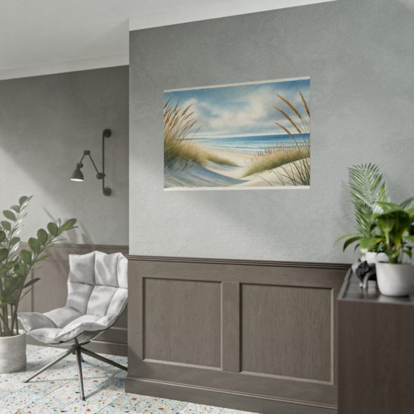 92409-534.jpg Beach Scene With Gentle Sand Dunes Poster