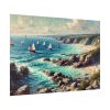 Peaceful Atmosphere With Rocky Coastline Poster