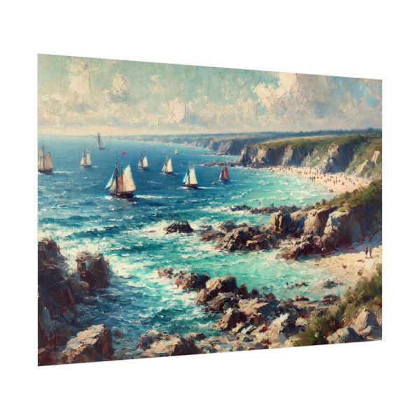 Peaceful Atmosphere With Rocky Coastline Poster