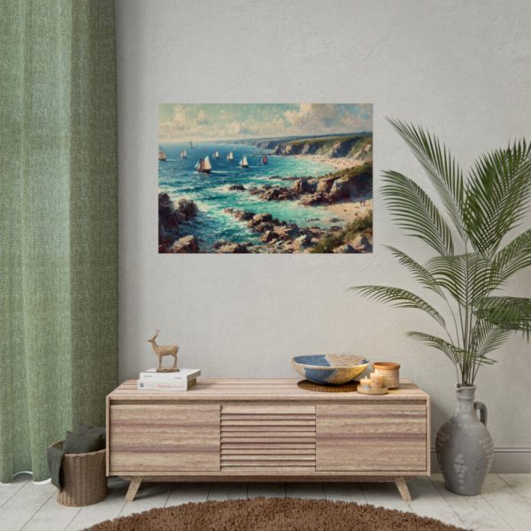 Peaceful Atmosphere With Rocky Coastline Poster