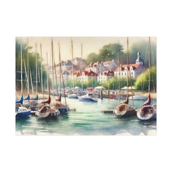 Coastal Scene With Sailboats in Marina Poster